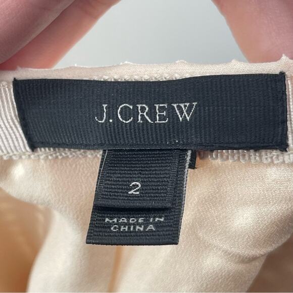 J. Crew Laser Cut Pleated Cream Perforated Cutout A-Line Preppy Mini Skirt Sz. 2 - Picture 9 of 11